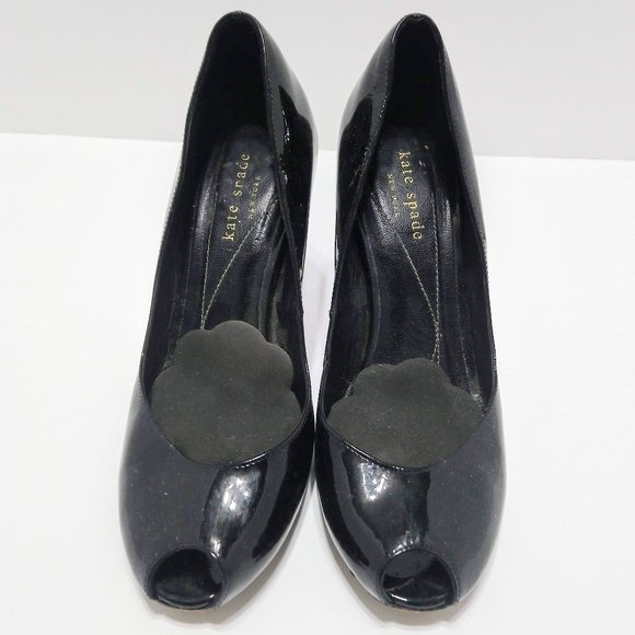 Kate Spade Classic Peep Toe Heels Pumps 7B Black - Picture 2 of 6